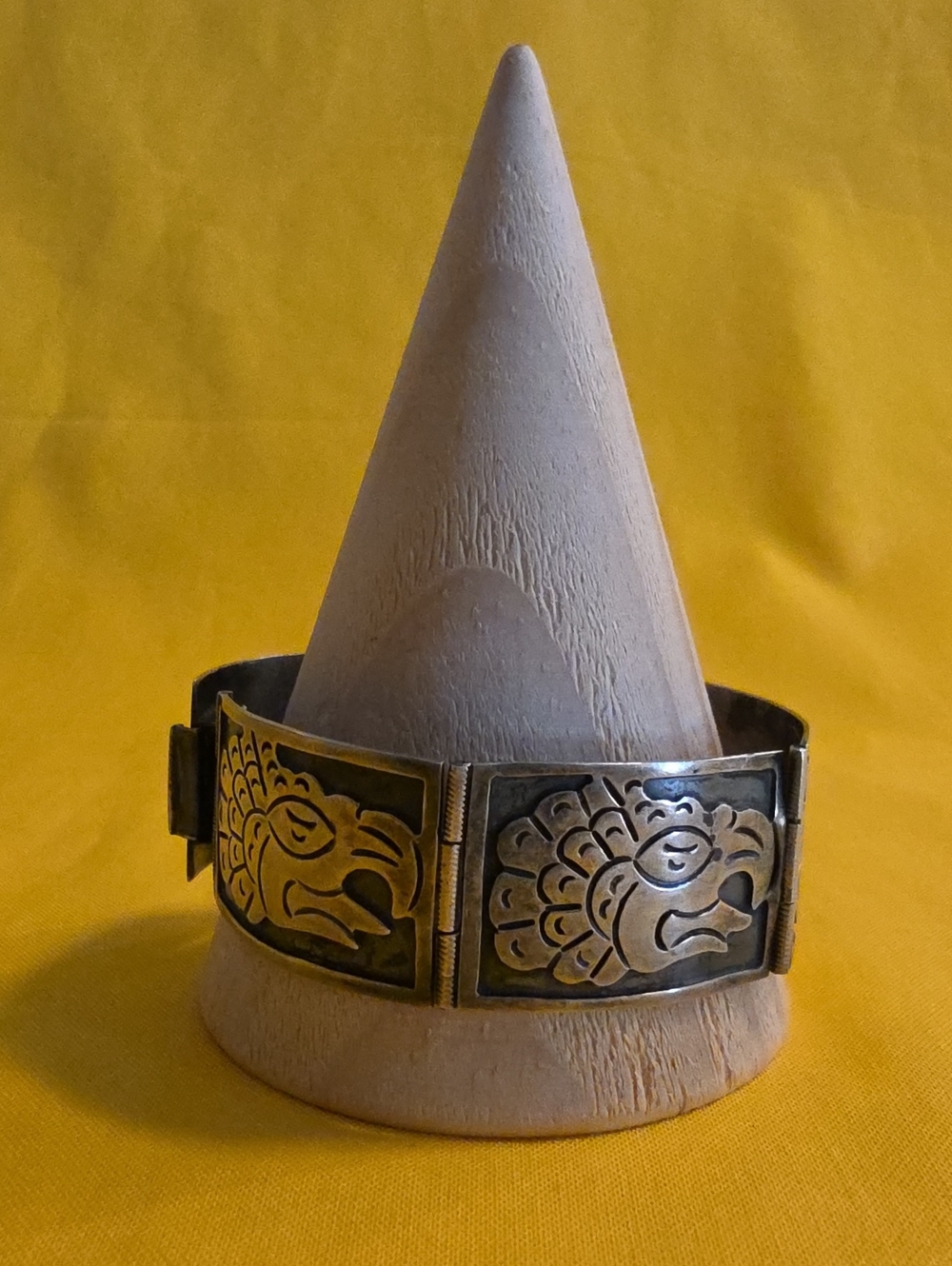 Vintage 925 Silver Mexican/Aztec Inspired Panel Bracelet - Beautiful Piece! - Picture 3 of 15
